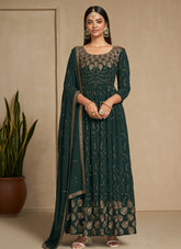 Ethereal Looking Green Colour Gown